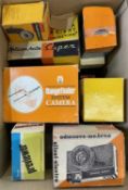 Mixed lot of various vintage camera boxes (empty)