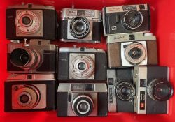 One box of various vintage cameras (10)