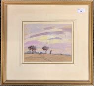 In the circle of Robert Graham Dryden Alexander (1875-1945), landscape view over a field with