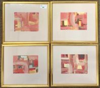 Walter Turton (20th century), Four abstracts, gouache, signed and dated '86, 10.5x14cm, framed and