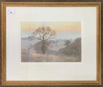 Margaret Glass (b.1950), 'Stoke by Nayland', pastel, signed,18x27cm, framed and glazed