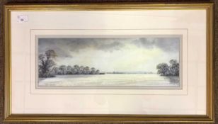 Ken Walton (British, 20th/21st century), 'More To Come!', watercolour, signed,16x46cm, framed and