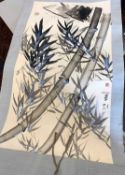 (Chinese, 20th century), collection of seven floral scroll works on paper, unframed.