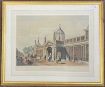 Frank Trulock (British,19th century), 'British Museum', hand coloured lithograph, 37.5x49cm,