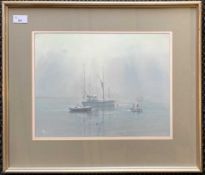 Margaret Glass (British,b.1950), 'Fogbound' pastel, signed, dated '82, 28.5x37cm, framed and glazed