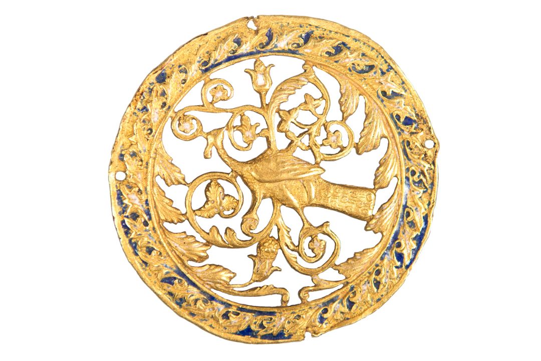 Four medallions in openwork gold and enamel. Possibly Byzantium. 10th - 15th centuries. - Bild 3 aus 17
