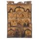 Carved, gilded, and polychromed wooden icon with gold background. Wallachia. 15th Century. - Bild 1 aus 15