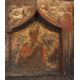 Carved, gilded, and polychromed wooden icon with gold background. Wallachia. 15th Century. - Bild 3 aus 15