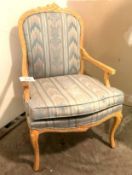 Wood and Upholstered Arm Chair