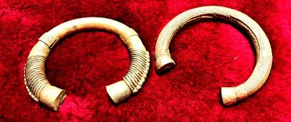 2 African Currency Cuff Bracelets
