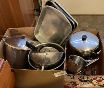Large Group of Pots and Pans with some baking Pans