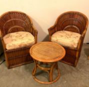 3 Pice Rattan Conversation Set