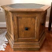 Ranch Oak Side Tables with Slate Top Inserts
