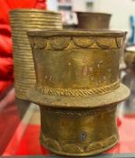 Group of 3 Large Brass African Currency Cuffs