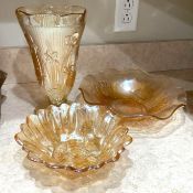 3 Pieces Gold Glass