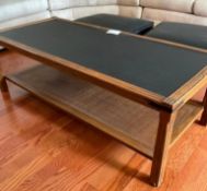 3 Piece Set Ranch Oak Coffee Table with 2 Stools