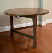 Hand Carved Round Drop Leaf Conversation Table