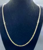 10K Prism Cut Rope Necklace