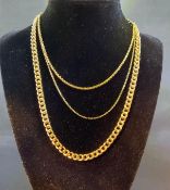 3 14K Yellow Gold Chain Necklaces