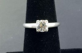 14K White Gold and Diamond Engagement Ring
