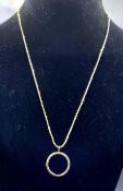 14K Yellow Gold Rope Necklace with Pendant