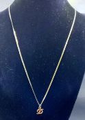 14K Yellow Gold Chain Necklace with Pendant
