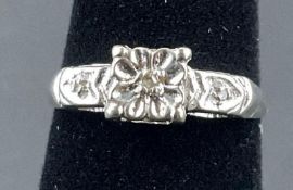 14K White Gold and Diamond Engagement Ring