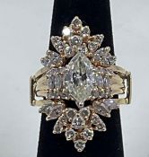 14k Yellow Gold and Diamond Bridal Set