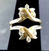14K Yellow Gold and Diamond Ring Enhancer
