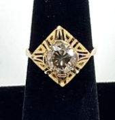 14K Yellow Gold and Natural Diamond Estate Ring