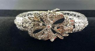 18K White Gold Mid Century Diamond Cocktail Bracelet