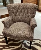 Cheetah Print Upholstered Arm Chair