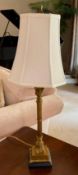 Candlestick Style Buffet Lamp with Silk Shade
