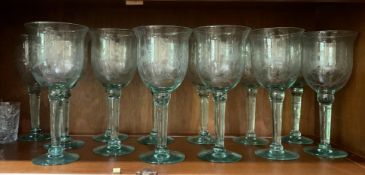 Etched Water Goblets