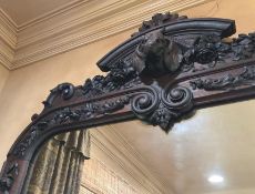Antique Estate Size English Oak Framed Mirror