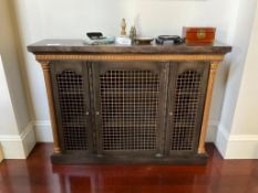3 Door Faux Painted Console Cabinet with 3 Shelves
