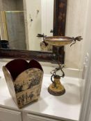 Enamel and Brass Decorative Bird Bath