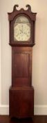 Edwin Webster English Mahogany Longcase Clock with Hand Painted Face