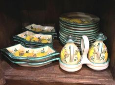 21 Piece Hand Painted Italian Bread and Salad Set