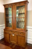 Neoclassical Walnut Bookcase Cabinet