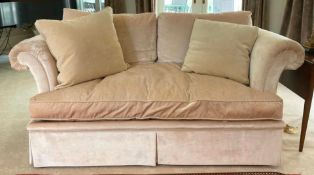 Velvet Upholstered Down Stuffed Loveseat