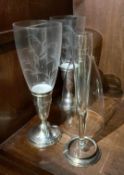 Pair of Priesner Weighted Sterling Silver Hurricane Candleholders