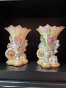 Pair of Elegant Art Nouveau Antique Porcelain Vases