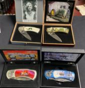 4 Vintage Commemorative Folding Knives