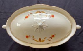 Rare Vintage Hall Autumn Leaf lidded sauce dish
