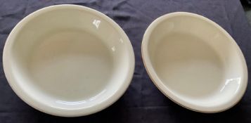 pair of Hall Autumn Leaf shallow serving