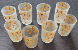 8 Hall Autumn Leaf Frosted Juice Glasses