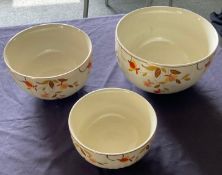 Set of 3 Hall Autumn Leaf nesting mixing bowls