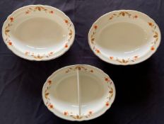 set of 3 Hall Autumn Leaf serving dishes