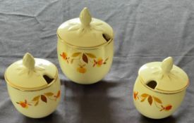3 Hall Autumn Leaf Sugar Canisters